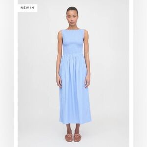 Hill House Home Cosima dress in light blue stripe